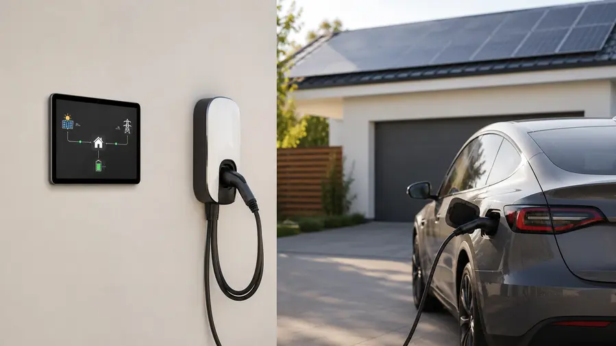 Solar-aware EV charger connected at home