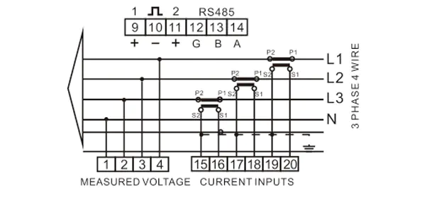Eastron SDM72CT-M wiring diagram