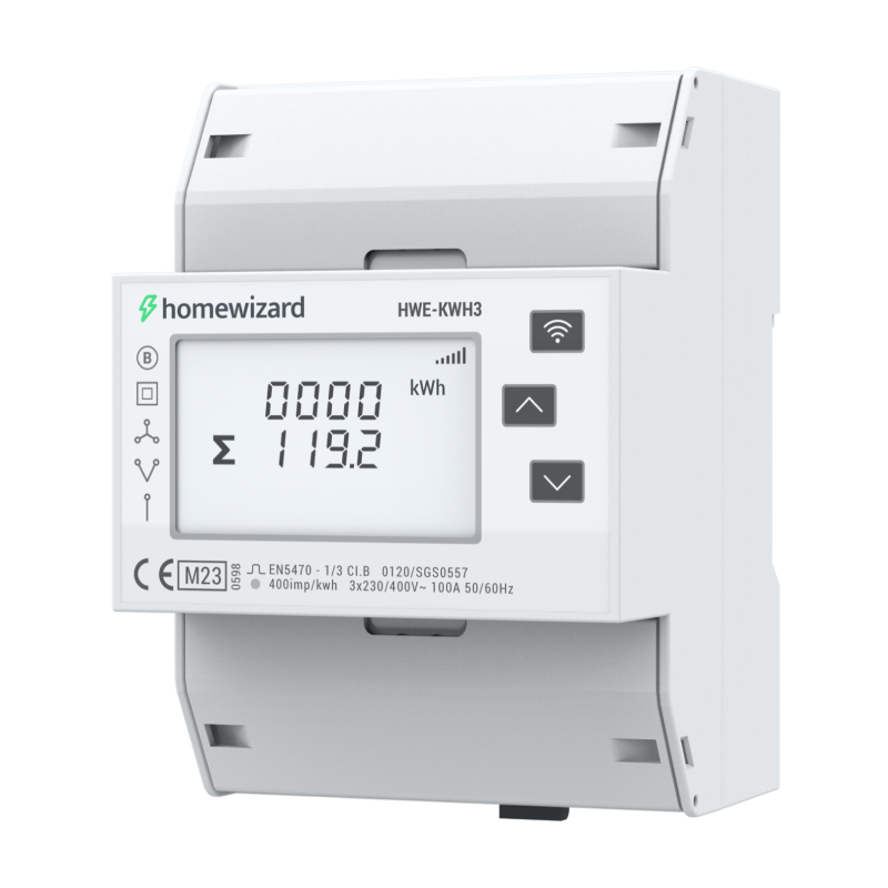 HomeWizard Wi-Fi kWh Meter 3-Phase angled product image