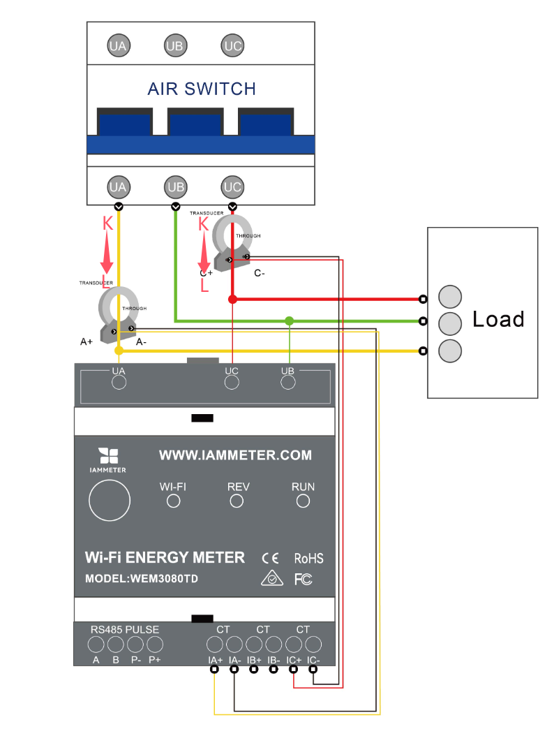 IAMMETER WEM3080TD wiring example