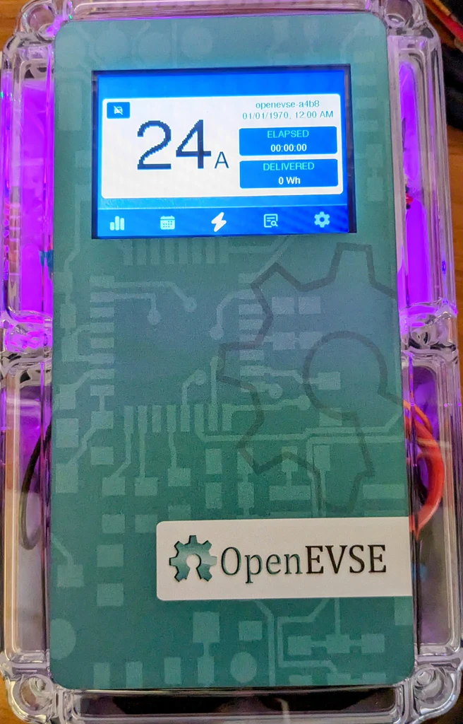 OpenEVSE Advanced Series display close-up
