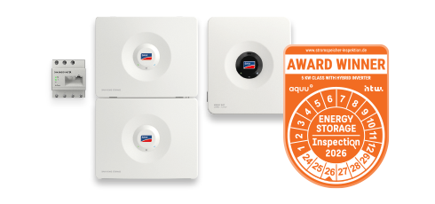 SMA Home Storage solution image with compatible SMA hybrid inverter